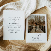 JOLIE Minimalist Boho Simple Photo Wedding Kaart