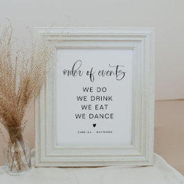JOLIE Minimalist Boho Wedding Order of Events Poster