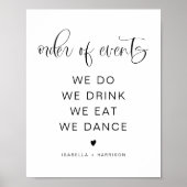 JOLIE Minimalist Boho Wedding Order of Events Poster (Voorkant)