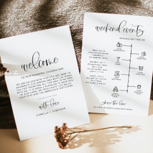 JOLIE Minimalist Boho Welkom Letter-tijdlijn Kaart