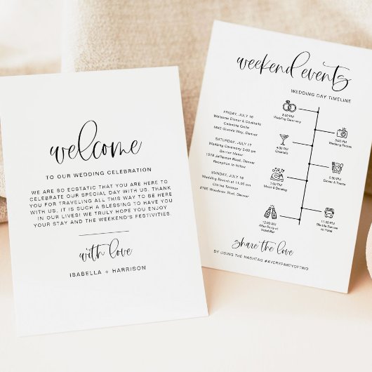 JOLIE Minimalist Boho Welkom Letter-tijdlijn Kaart