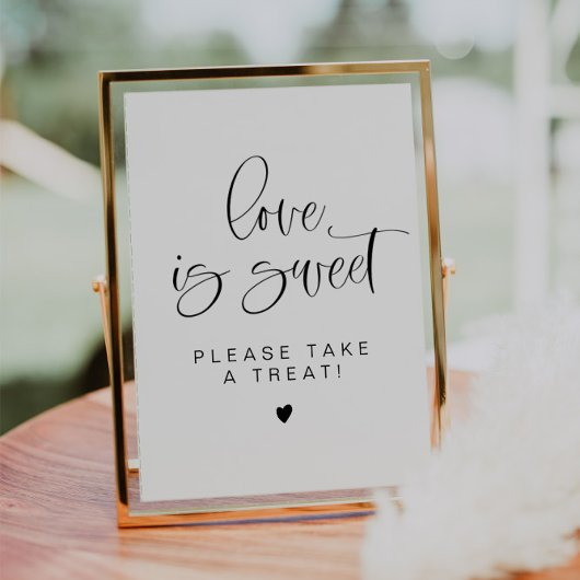 JOLIE Minimalist Love is Sweet Treat Favor Sign Kaart