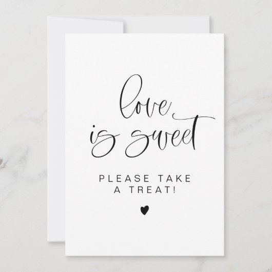 JOLIE Minimalist Love is Sweet Treat Favor Sign Kaart (Voorkant)