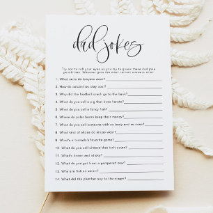 JOLIE Minimalist Papa Jokes Baby shower spel Kaart