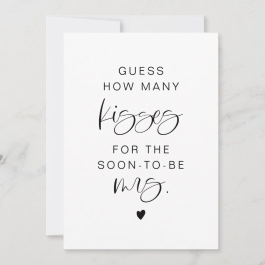 JOLIE Minimalist raadt hoeveel Kissons Bridal-geba Kaart (Voorkant)