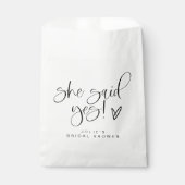 JOLIE Minimalist Ze zei ja Vrijgezellenfeest Bedankzakje (Voorkant)