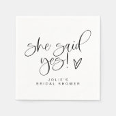 JOLIE Minimalist Ze zei ja Vrijgezellenfeest Servet (Voorkant)