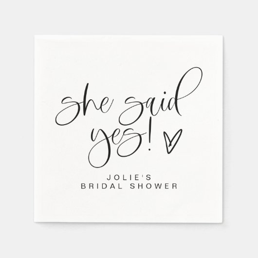 JOLIE Minimalist Ze zei ja Vrijgezellenfeest Servet (Voorkant)