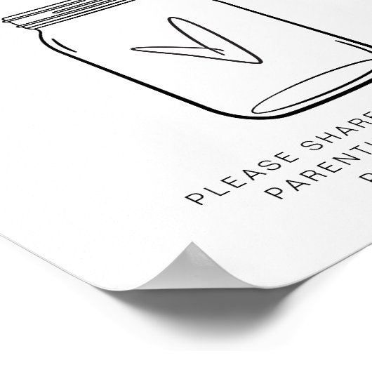 JOLIE Minimalistisch Ouderschap Tip Jar en Advies Poster (Hoek)