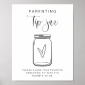 JOLIE Minimalistisch Ouderschap Tip Jar en Advies Poster (Voorkant)