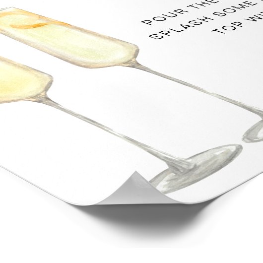 JOLIE Minimalistische Boheemse Bruids Mimosa Bar B Poster (Hoek)