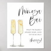 JOLIE Minimalistische Boheemse Bruiloft Mimosa Bar Poster (Voorkant)