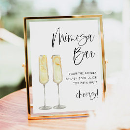 JOLIE Minimalistische Boheemse Bruiloft Mimosa Bar Poster
