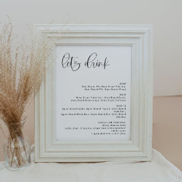 JOLIE Minimalistische Boho Laten we het Bar Menu B Poster