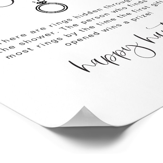 JOLIE Minimalistische Ring Hunt Vrijgezellenfeest  Poster (Hoek)