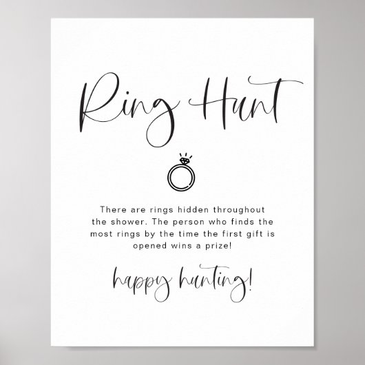 JOLIE Minimalistische Ring Hunt Vrijgezellenfeest  Poster (Voorkant)