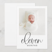 JOLIE Modern 1ste verjaardag Milestone-fotobanner Kaart (Voorkant / Achterkant)