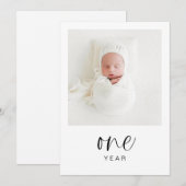 JOLIE Modern 1ste verjaardag Milestone Photo Banne Kaart (Voorkant / Achterkant)