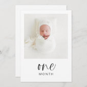 JOLIE Modern 1ste verjaardag Milestone Photo Banne Kaart (Voorkant / Achterkant)