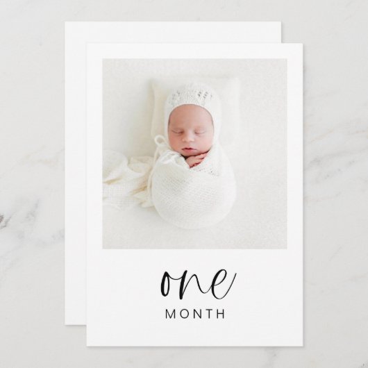 JOLIE Modern 1ste verjaardag Milestone Photo Banne Kaart (Voorkant / Achterkant)