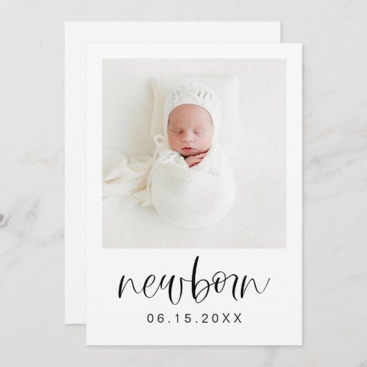 JOLIE Modern 1ste verjaardag Milestone Photo Banne Kaart (Voorkant / Achterkant)