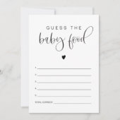 JOLIE Modern Boho Guess de Baby Food Game Kaart (Voorkant)