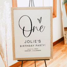 JOLIE Modern Boho One Heart First Birthday Welkom