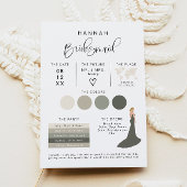 JOLIE Modern EDITABLE Bridesmaid Info Card Kaart