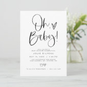 JOLIE Modern Minimal Heart Boho Baby shower Kaart (Staand voorkant)
