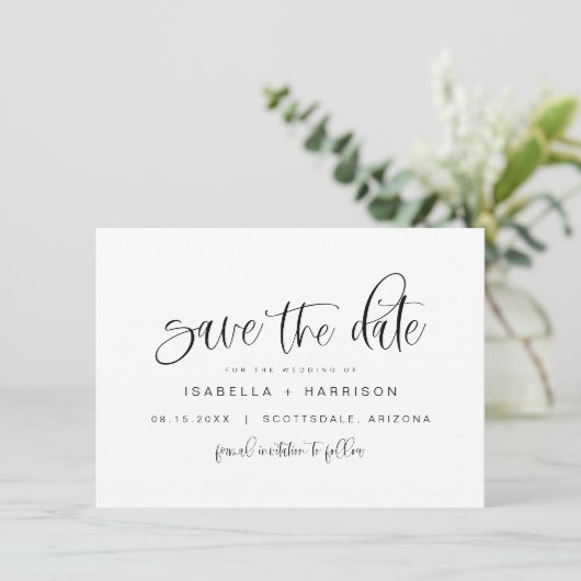 JOLIE Modern Minimalist Boho Foto slaat de datum o Kaart (Staand voorkant)