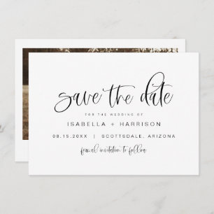 JOLIE Modern Minimalist Boho Foto slaat de datum o Kaart