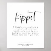 JOLIE Modern minimalist Kippot Kippah Wedding Poster (Voorkant)