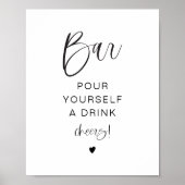 JOLIE Modern Minimalist Self Serve Bar Poster (Voorkant)