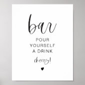JOLIE Modern Minimalist Self Serve Bar Poster (Voorkant)