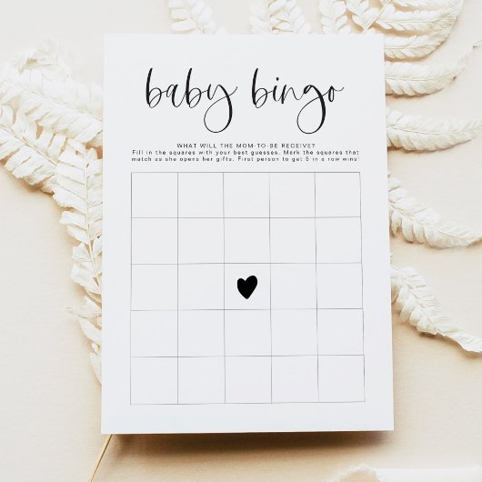 JOLIE Modern Minimalistisch Baby Shower Bingo Spel Kaart