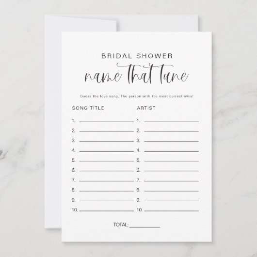 JOLIE Modern Naam Dat Tune Vrijgezellenfeest Spel Kaart (Voorkant)