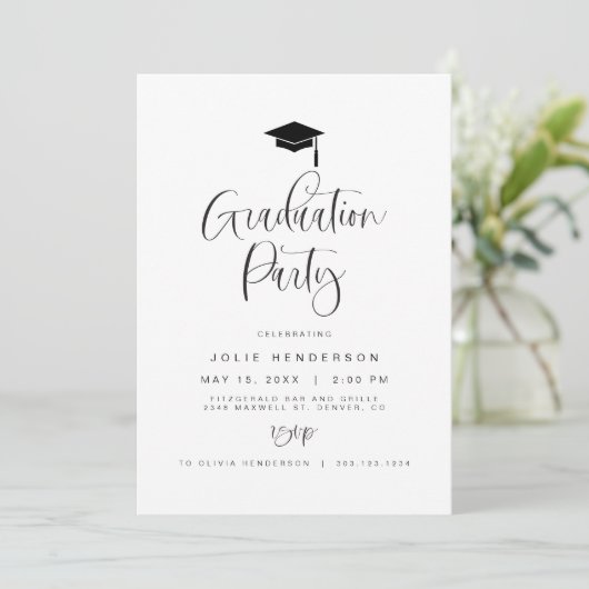 JOLIE Moderne Minimale Typografie-Afstuderen Kaart (Staand voorkant)