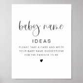 JOLIE Moderne Minimalistische Baby Naam Ideeën Spe Poster (Voorkant)