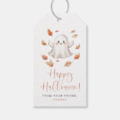 JOLIE Schattige Ghost Fall verlaat Happy Halloween Cadeaulabel (Voorkant)
