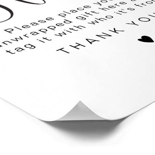 JOLIE Simple Typography Unwrapted Gifts Table Poster (Hoek)