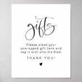 JOLIE Simple Typography Unwrapted Gifts Table Poster (Voorkant)