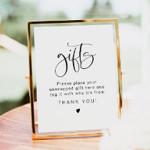 JOLIE Simple Typography Unwrapted Gifts Table