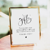 JOLIE Simple Typography Unwrapted Gifts Table Poster