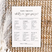 JOLIE Wat zit er in je tas Baby shower spel Kaart