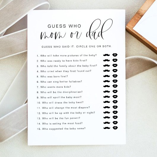 JOLIE Wat zit er in je tas Baby shower spel Kaart