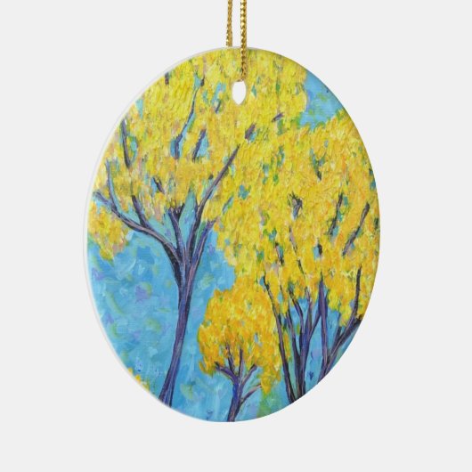 Jolie's gele boom keramisch ornament (Rechts)