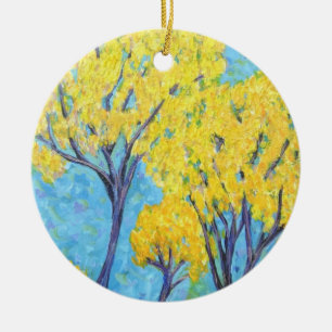 Jolie's gele boom keramisch ornament