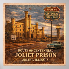 Joliet Gevangenis Chicago Route 66 Poster
