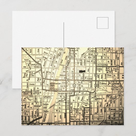 Joliet, IL  Kaart (Voorkant / Achterkant)