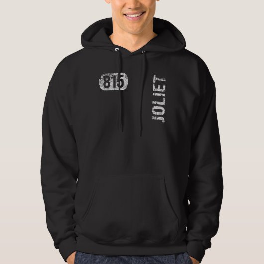 Joliet Illinois 815 Area Code  Retro Hoodie (Voorkant)